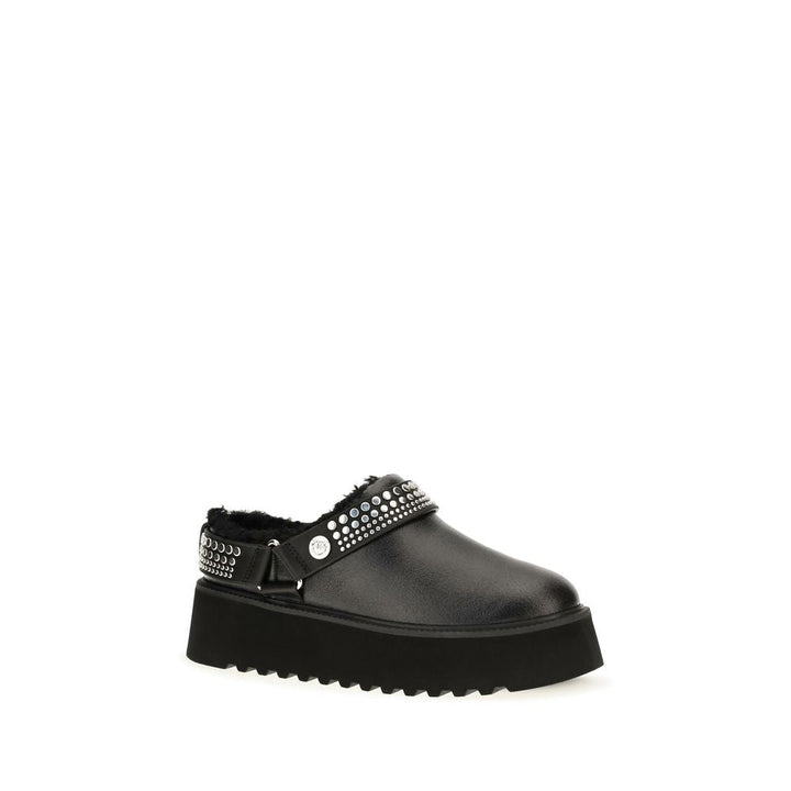 Women’s Pinko Black Calf Leather Bos Taurus Clogs