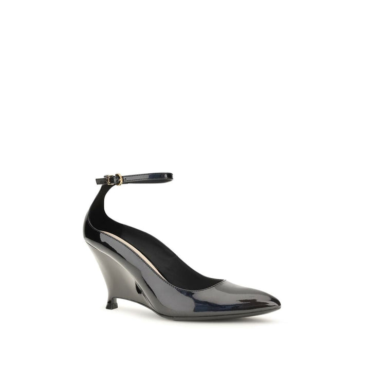 Women’s Pinko Black Calf Leather Bos Taurus Platform Pumps