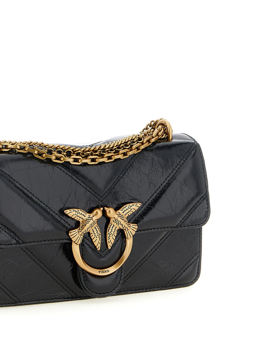 Women’s Pinko Black Calfskin Crossbody Bag