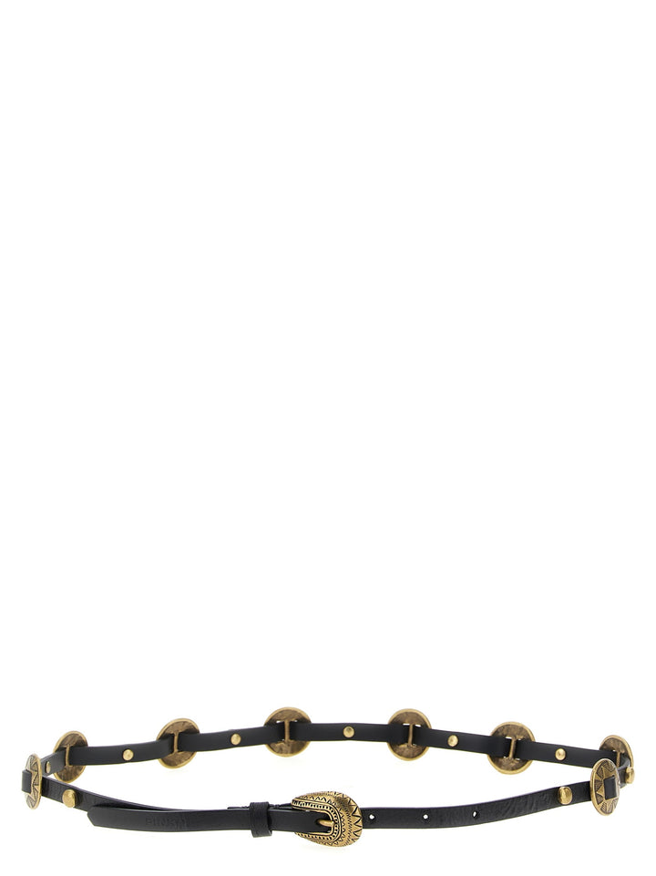 Women’s Pinko Black Calfskin Thin Belt