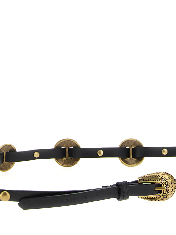 Women’s Pinko Black Calfskin Thin Belt