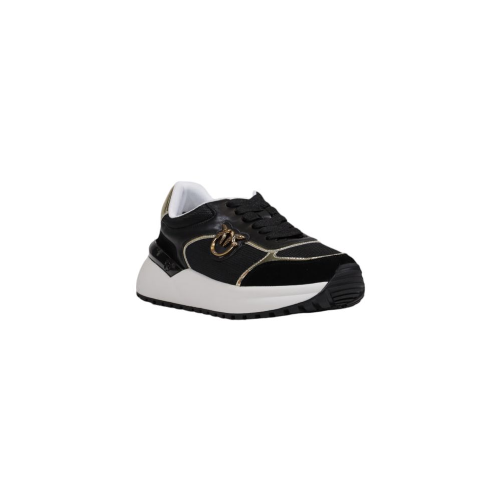 Women’s Pinko Black Leather Low Top Sneakers