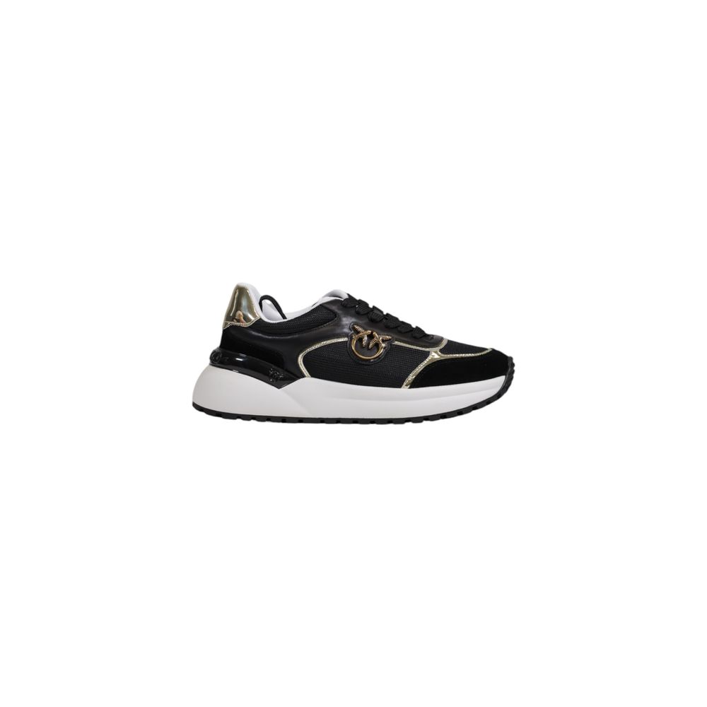 Women’s Pinko Black Leather Low Top Sneakers