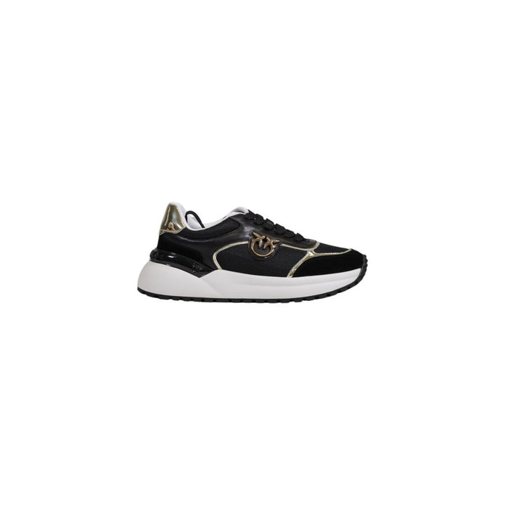 Women’s Pinko Black Leather Low Top Sneakers