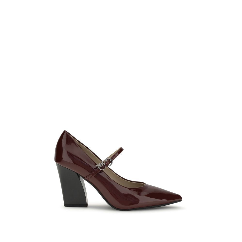 Women’s Pinko Bordeaux Calf Leather Bos Taurus High Heel Pumps