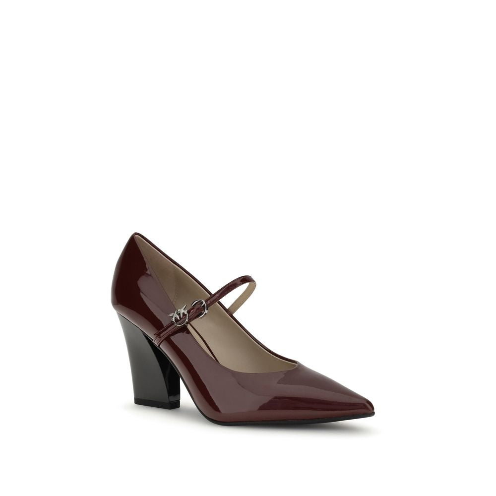 Women’s Pinko Bordeaux Calf Leather Bos Taurus High Heel Pumps
