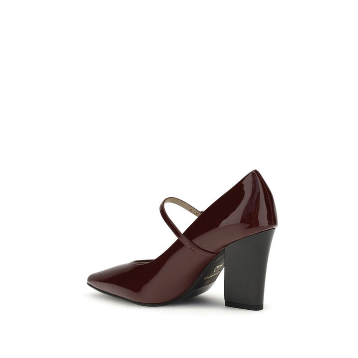 Women’s Pinko Bordeaux Calf Leather Bos Taurus High Heel Pumps