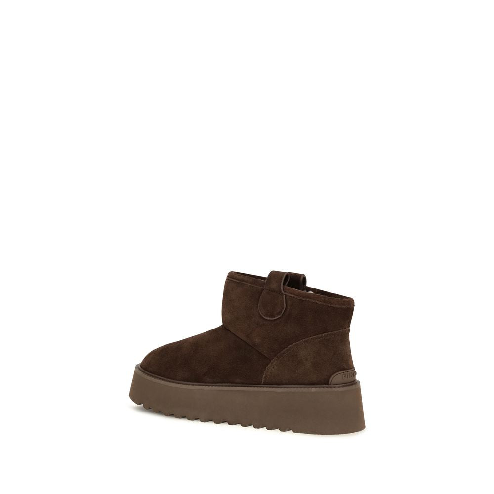 Women’s Pinko Brown Calf Leather Bos Taurus Flat Boots