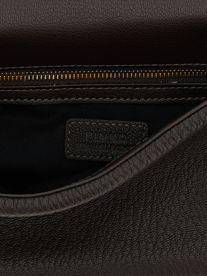 Women’s Pinko Brown Lamb Leather Crossbody Bag