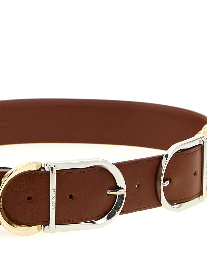 Women’s Pinko Brown Lamb Leather Regular Belt