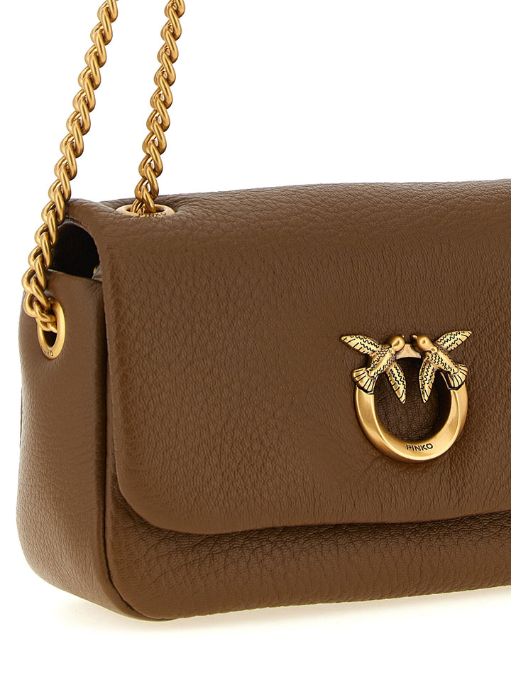 Women’s Pinko Brown Lamb Leather Shoulder Bag