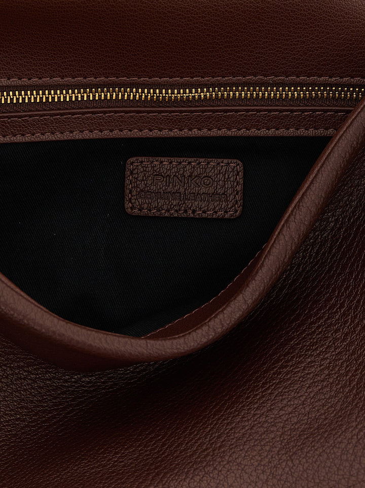 Women’s Pinko Brown Lamb Leather Shoulder Bag
