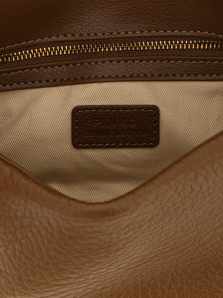 Women’s Pinko Brown Lamb Leather Shoulder Bag