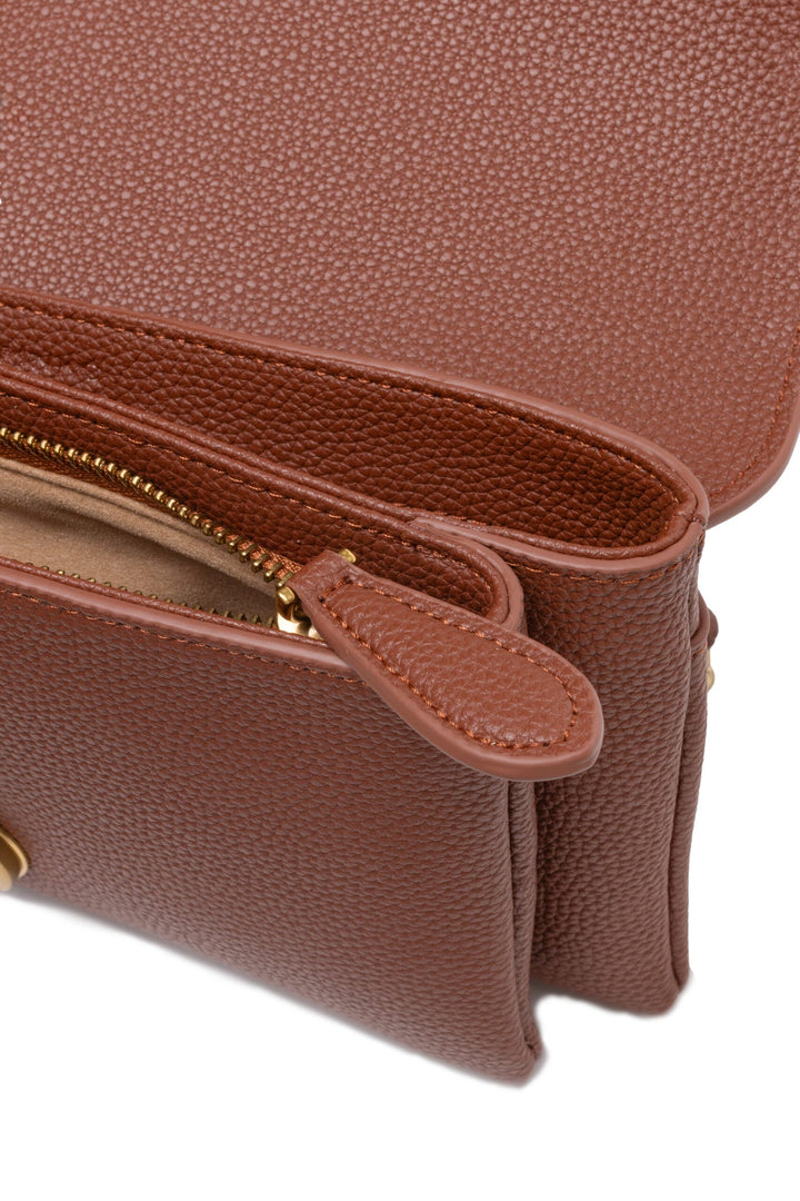 Women’s Pinko Brown Leather Love Boucle Riga Shoulder Bag
