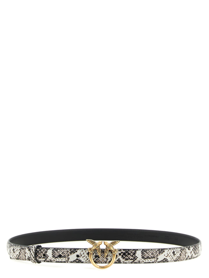 Women’s Pinko Gray Calfskin Thin Belt