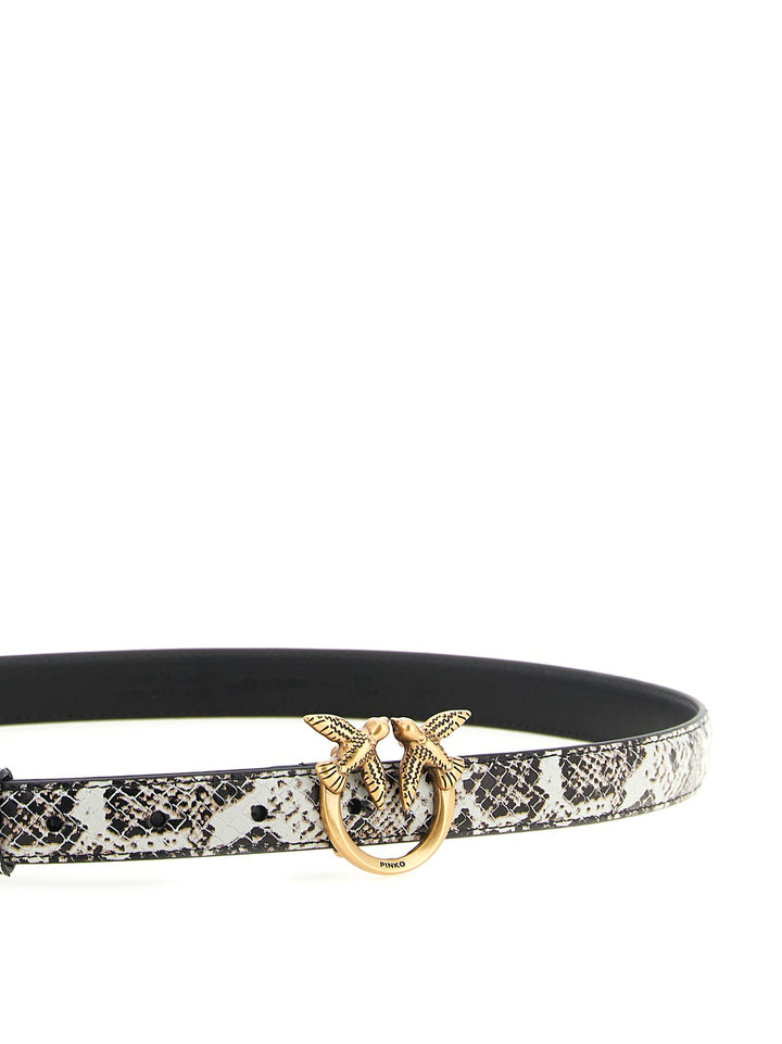 Women’s Pinko Gray Calfskin Thin Belt