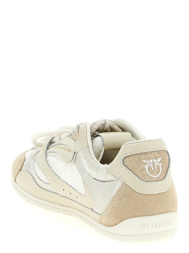 Women’s Pinko White Leather Low Top Sneakers