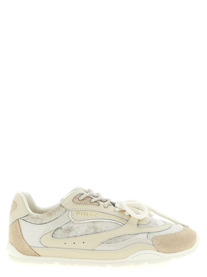 Women’s Pinko White Leather Low Top Sneakers