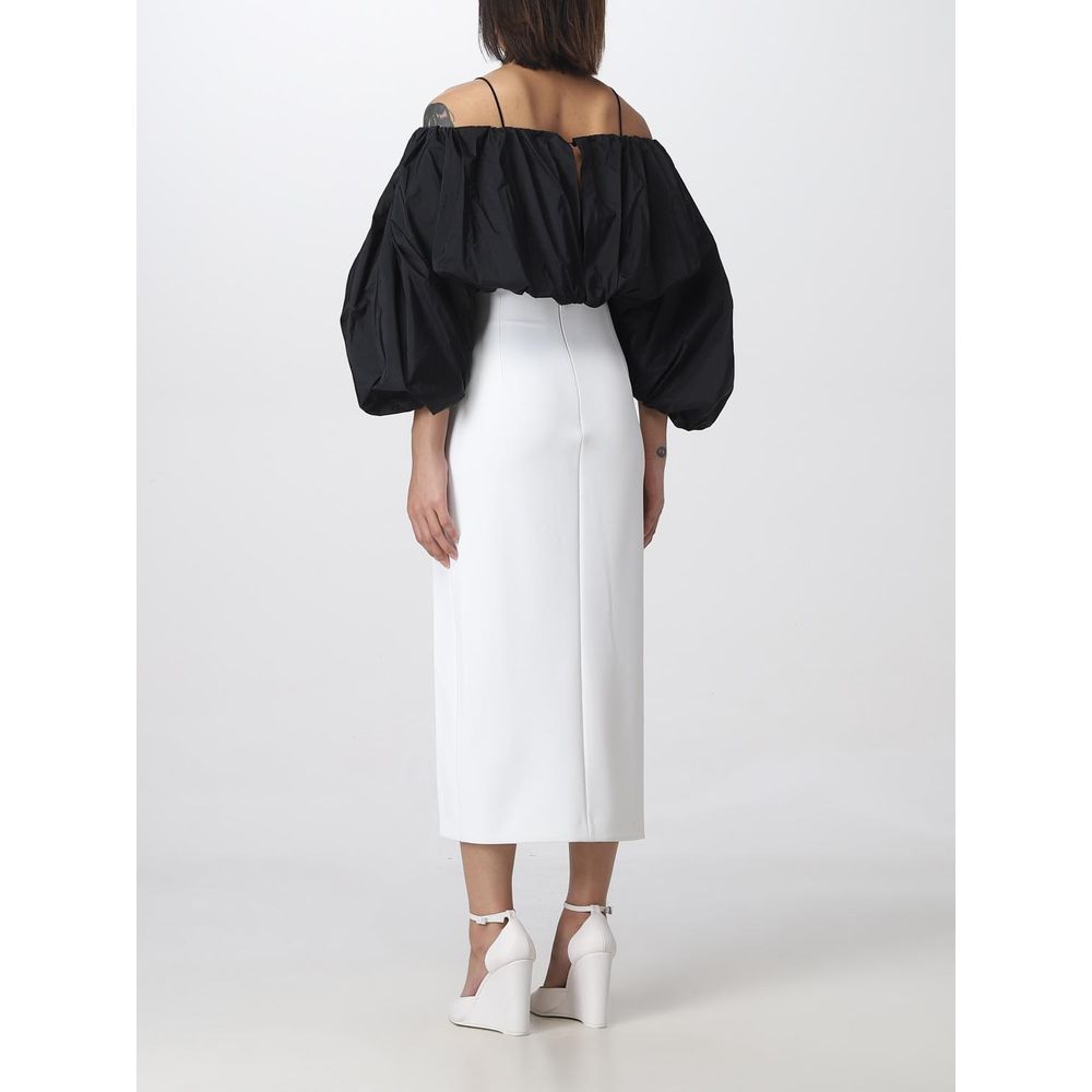 Women’s Pinko White Polyester Midi Skirt
