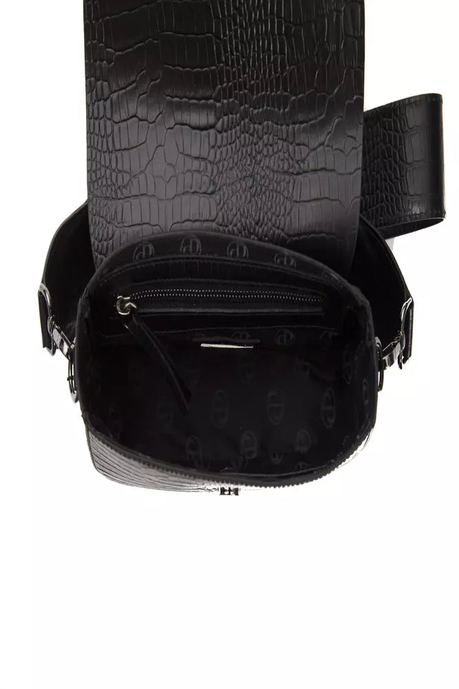 Women’s Pompei Donatella Black Leather Women Crossbody