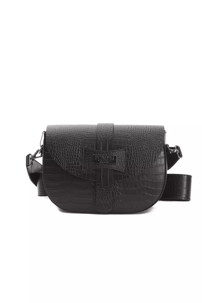 Women’s Pompei Donatella Black Leather Women Crossbody