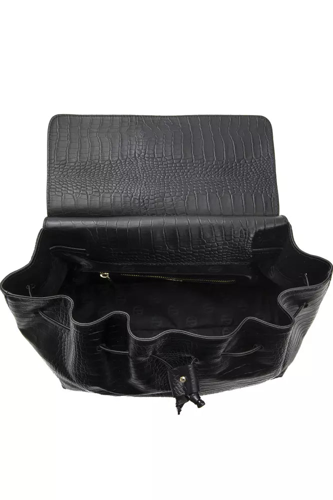 Women’s Pompei Donatella Black Leather Women Shoulder Bag