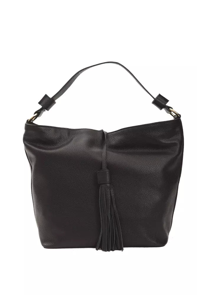 Women’s Pompei Donatella Black Leather Women Shoulder Bag