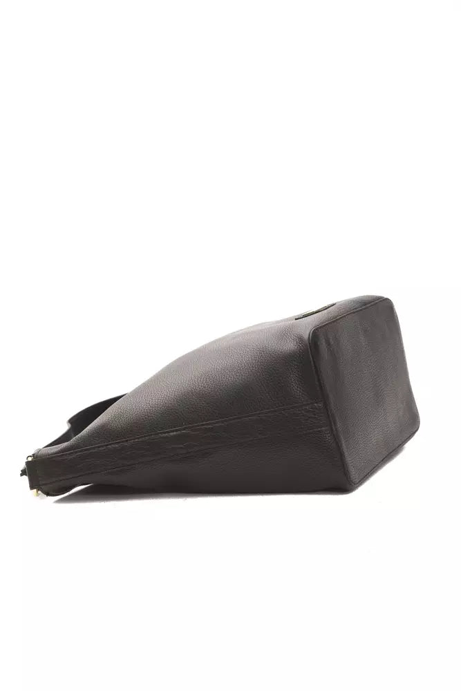 Women’s Pompei Donatella Black Leather Women Shoulder Bag
