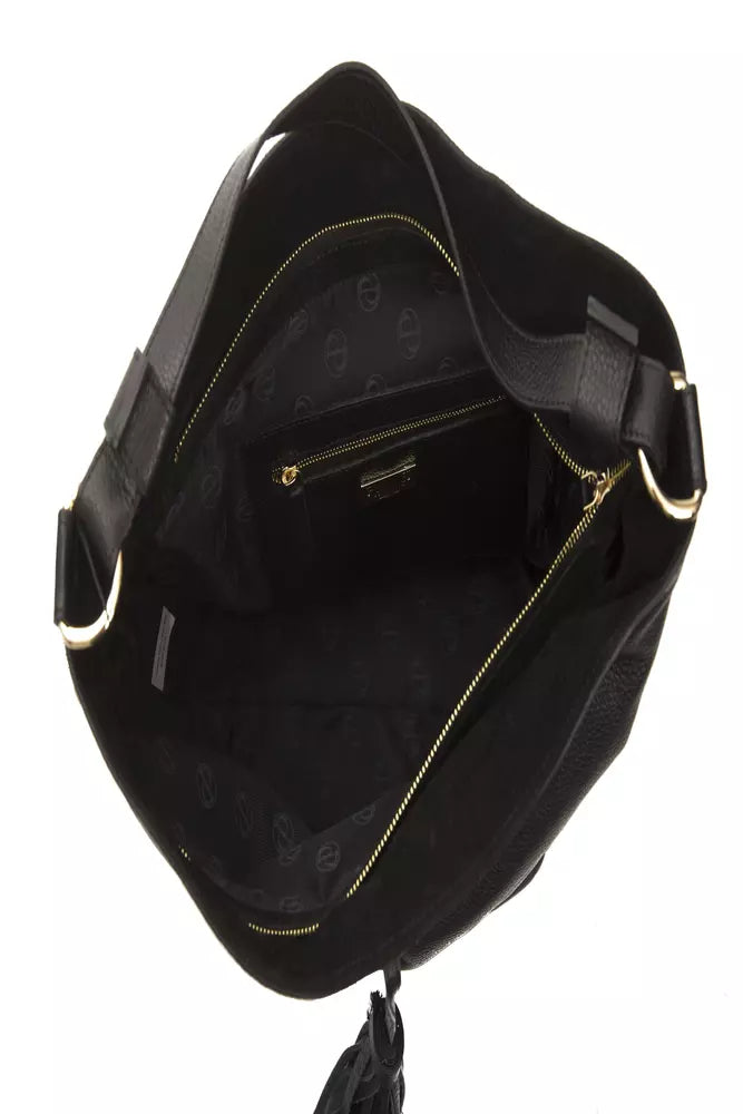 Women’s Pompei Donatella Black Leather Women Shoulder Bag