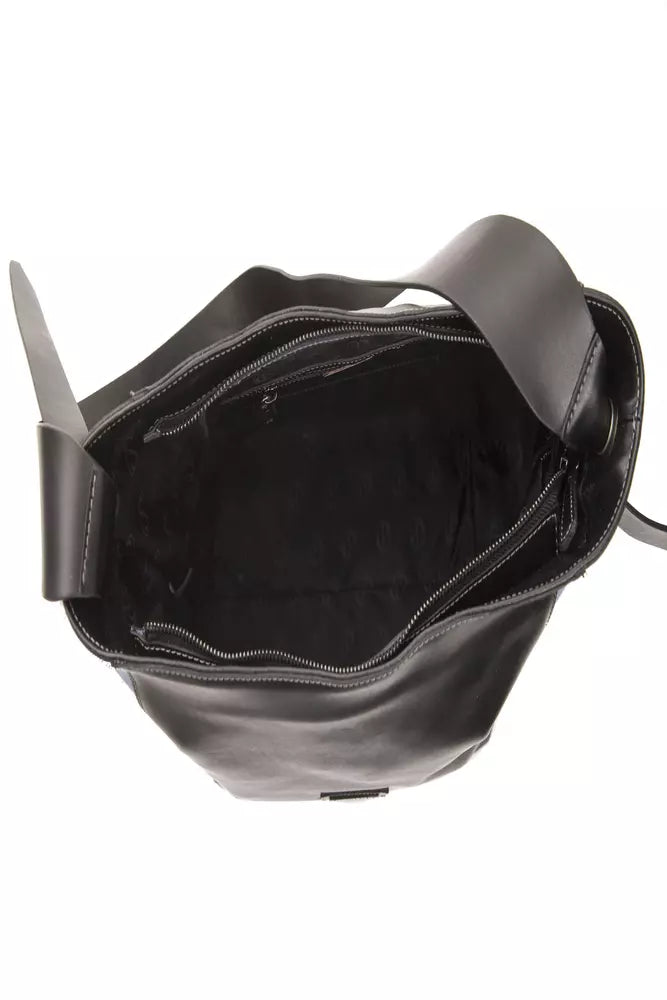 Women’s Pompei Donatella Black Leather Women Shoulder Bag