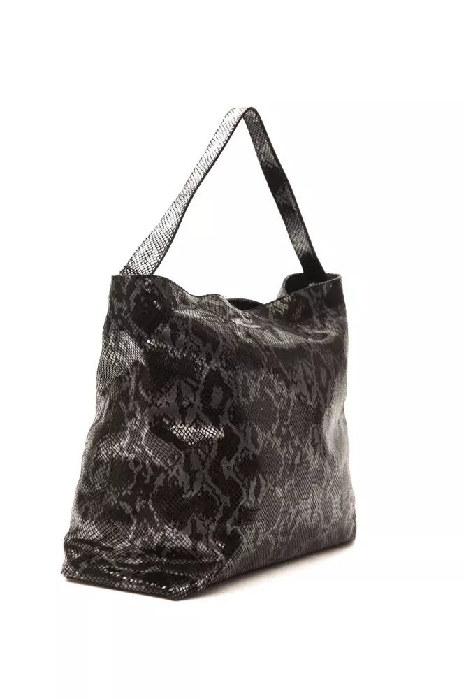 Women’s Pompei Donatella Gray Leather Women Shoulder Bag