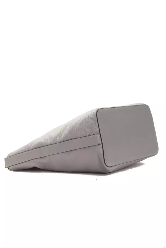 Women’s Pompei Donatella Gray Leather Women Shoulder Bag
