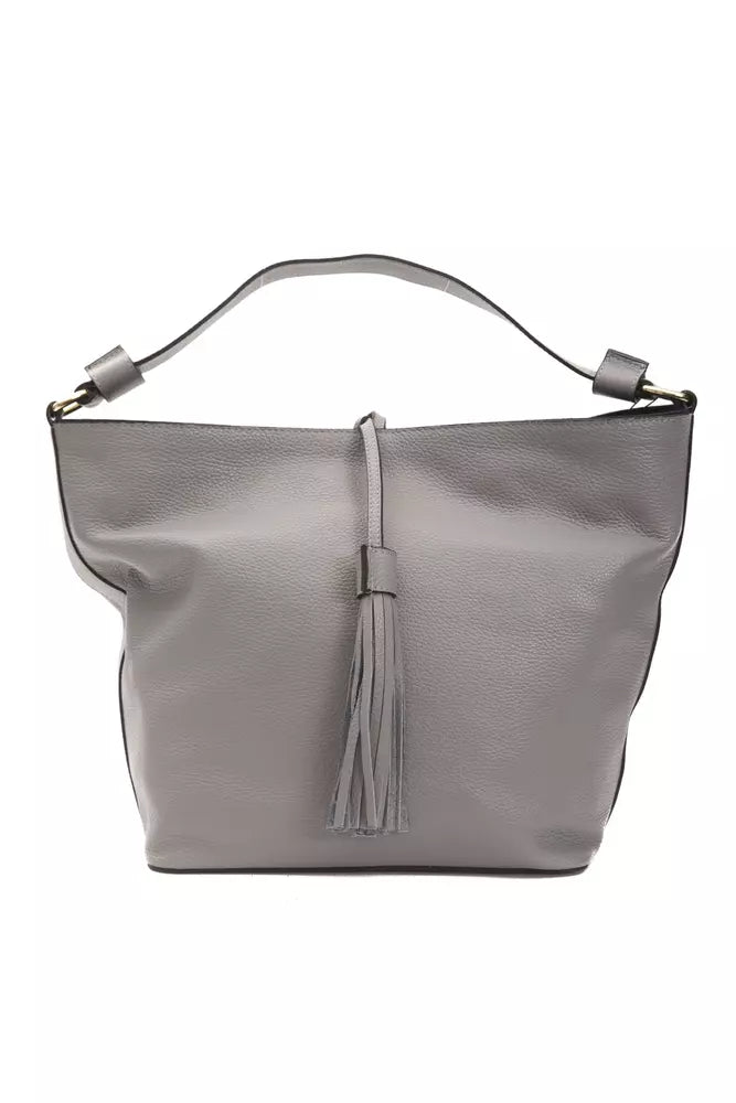 Women’s Pompei Donatella Gray Leather Women Shoulder Bag