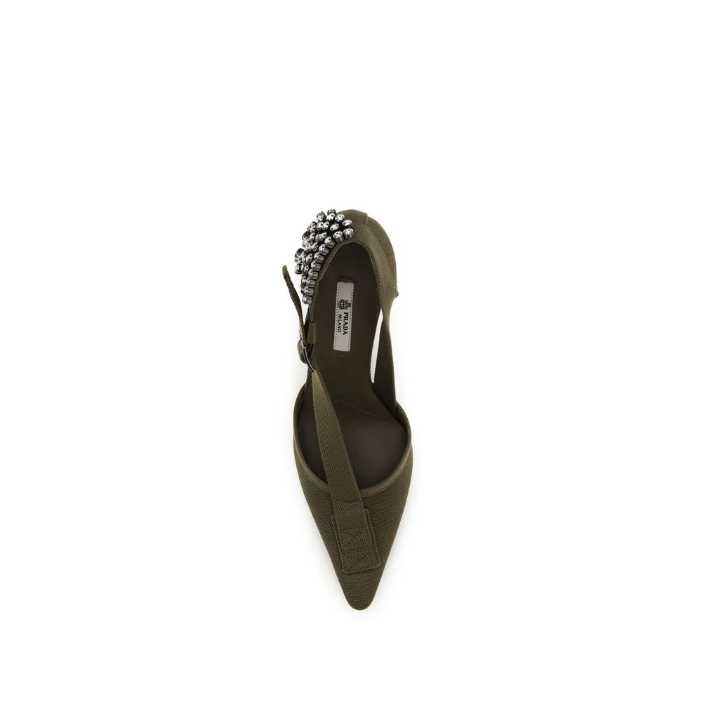 Women’s Prada Bicolor Cotton High Heel Pumps