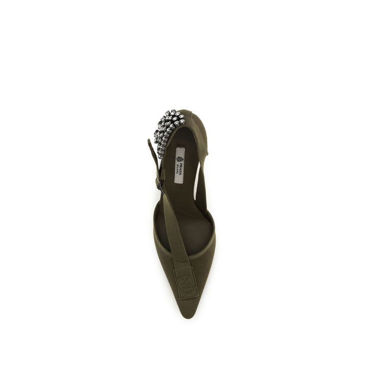 Women’s Prada Bicolor Cotton High Heel Pumps