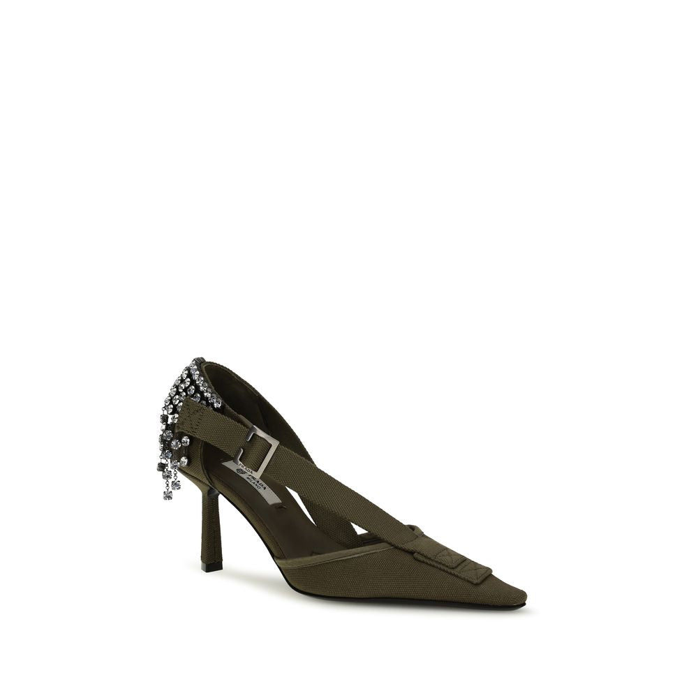 Women’s Prada Bicolor Cotton High Heel Pumps