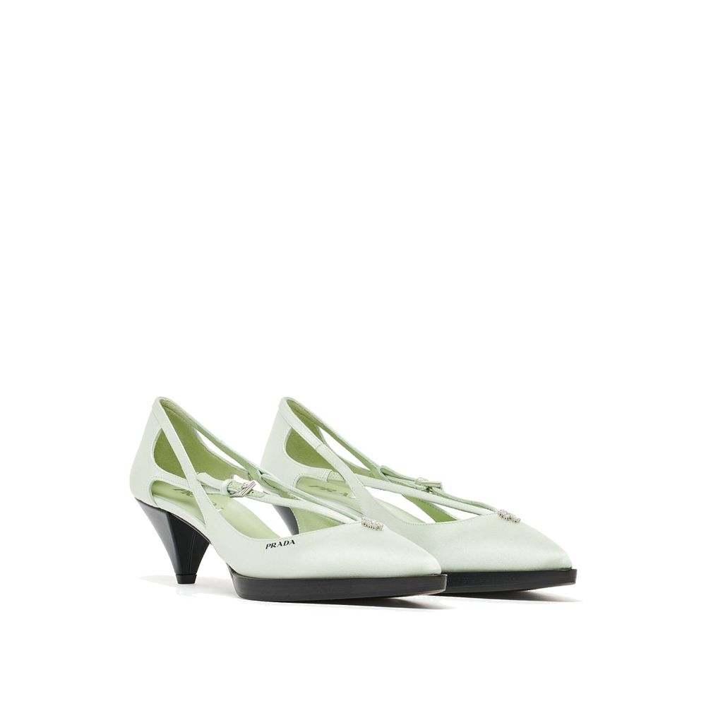 Women’s Prada Bicolor Silk Mid Heel Pumps