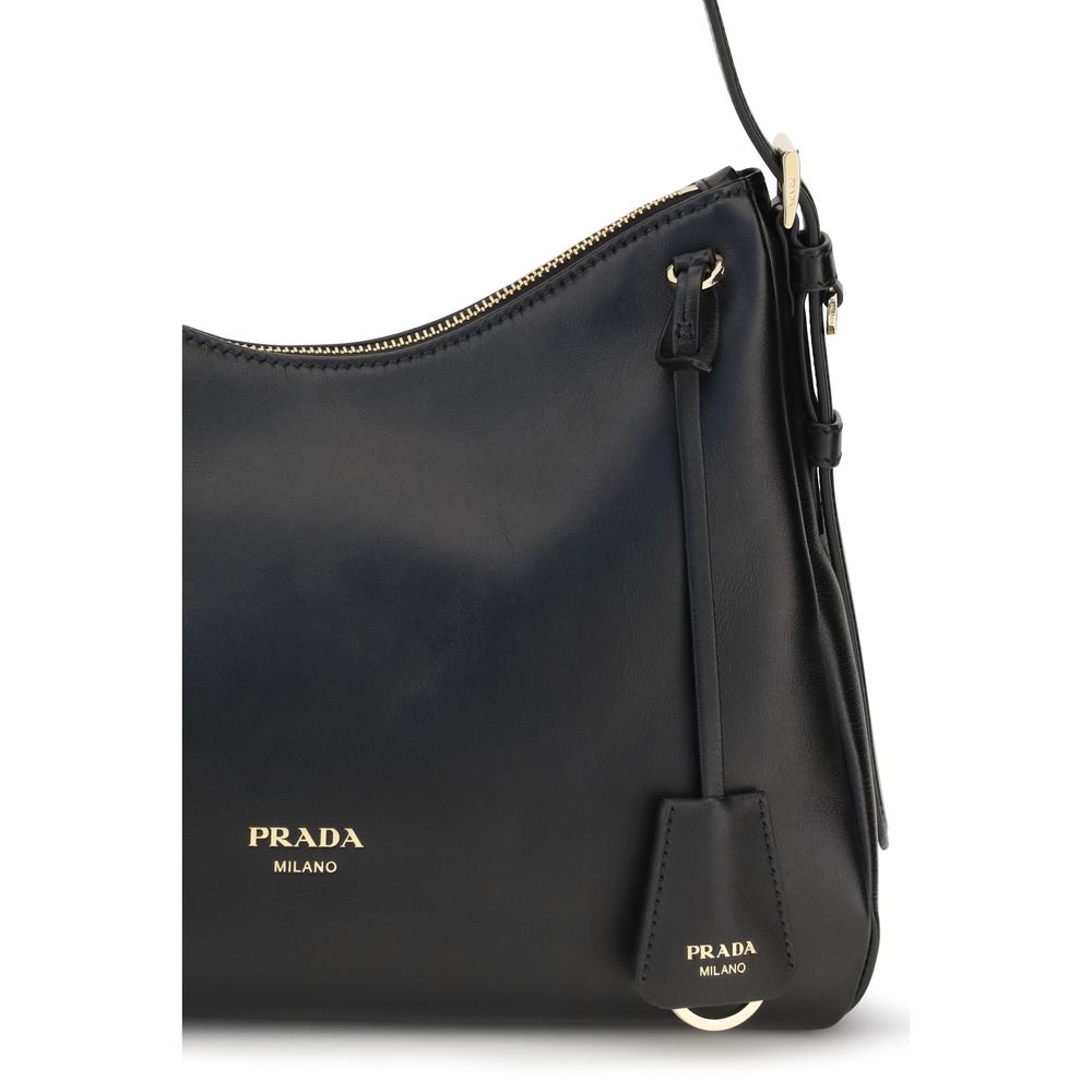 Women’s Prada Black Calf Leather Bos Taurus Shoulder Bag