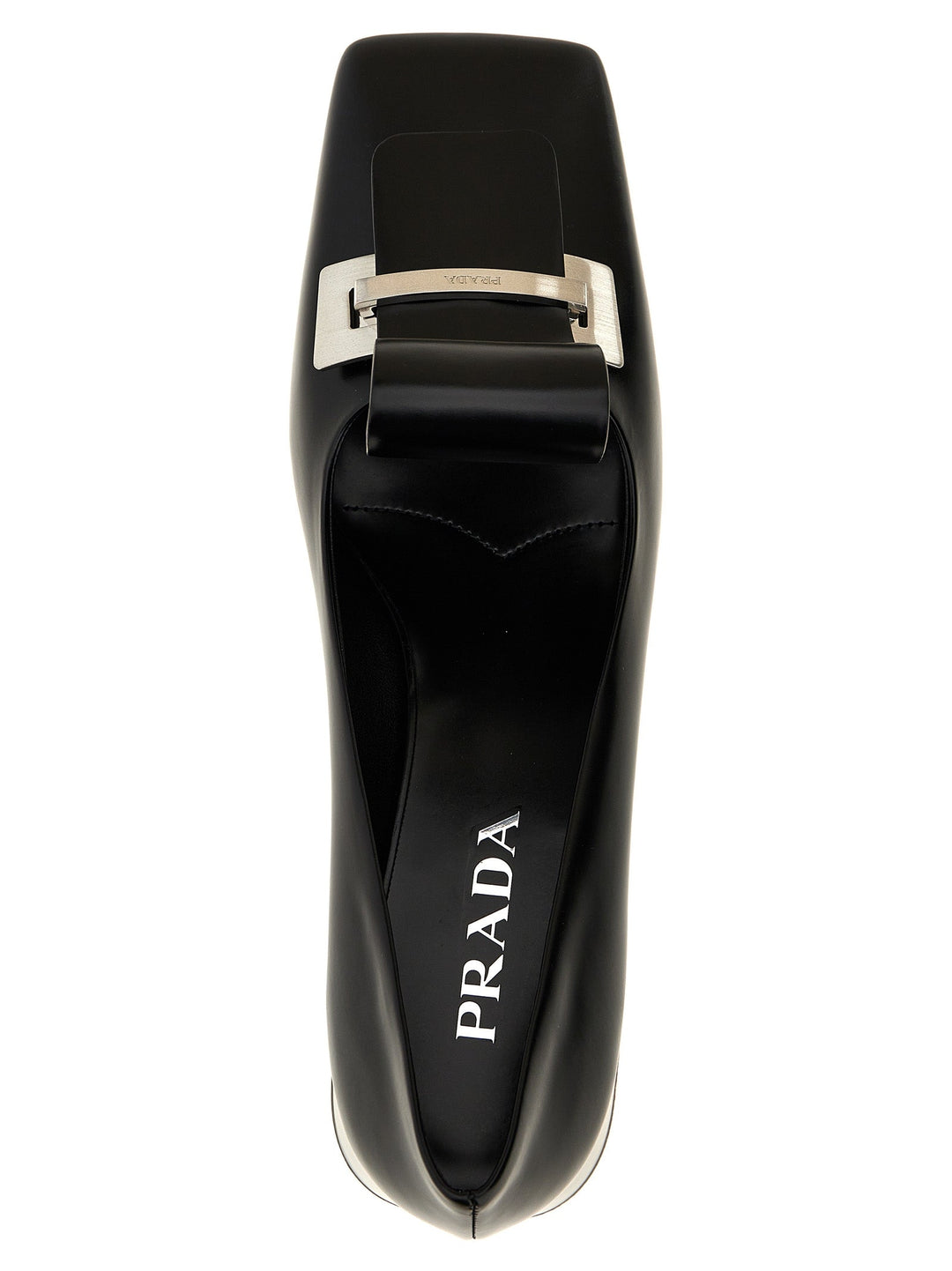 Women’s Prada Black Calfskin Mid Heel Pumps