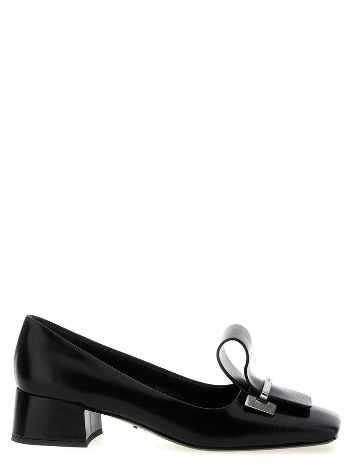 Women’s Prada Black Calfskin Mid Heel Pumps
