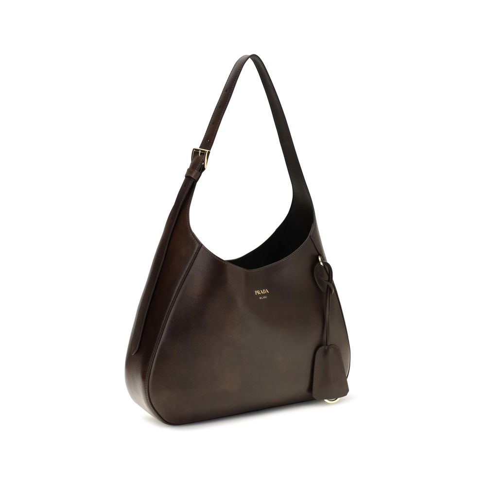 Women’s Prada Brown Calf Leather Bos Taurus Shoulder Bag