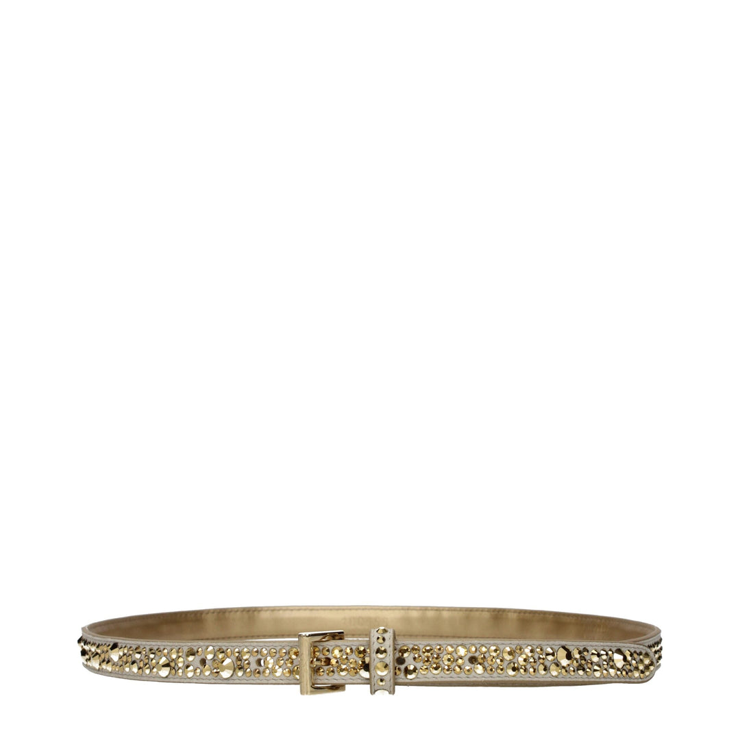 Women’s Prada Gold Leather Regular Belt