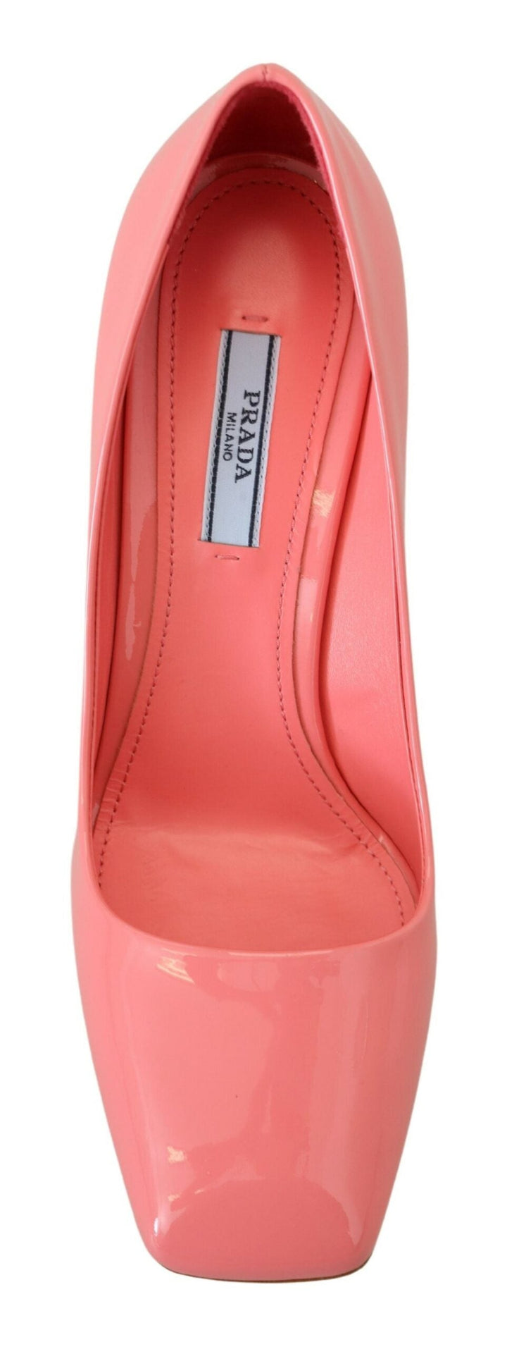 Women’s Prada Pink Patent Leather Block Heels Pumps Classic