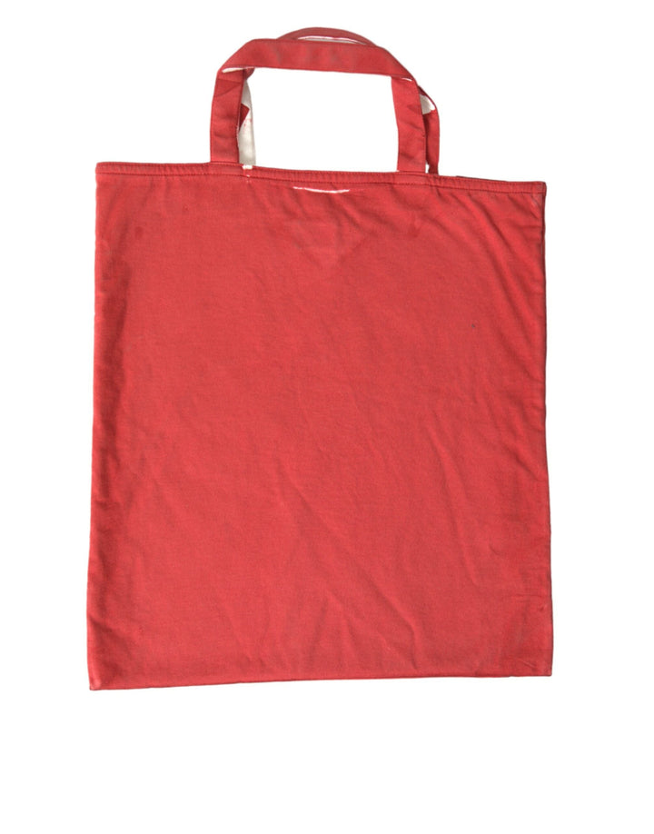 Women’s Prada Red Jersey Fabric Logo Shoulder Shopping Tote Bag