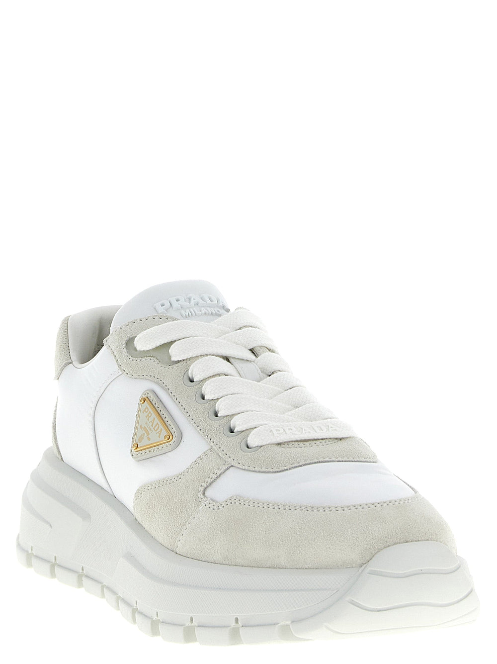 Women’s Prada White Polyamide Athletic Sneakers