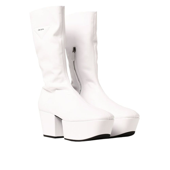 Prada White Polyethylene Lace-Up Boots