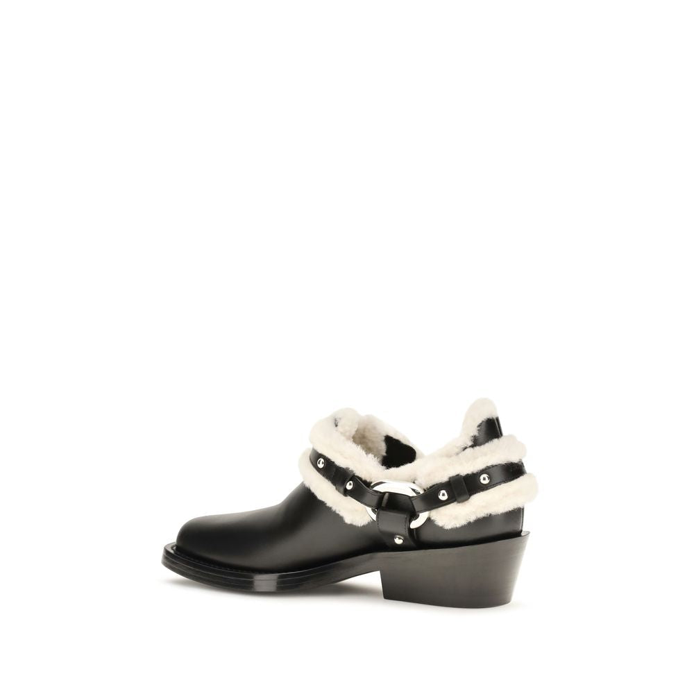 Women’s Rabanne Black Calf Leather Bos Taurus Ankle Boots