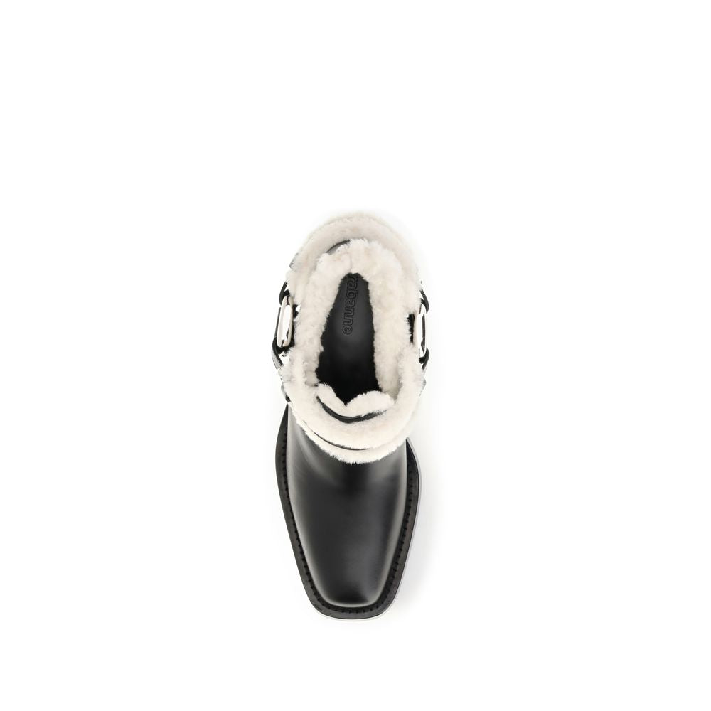 Women’s Rabanne Black Calf Leather Bos Taurus Ankle Boots