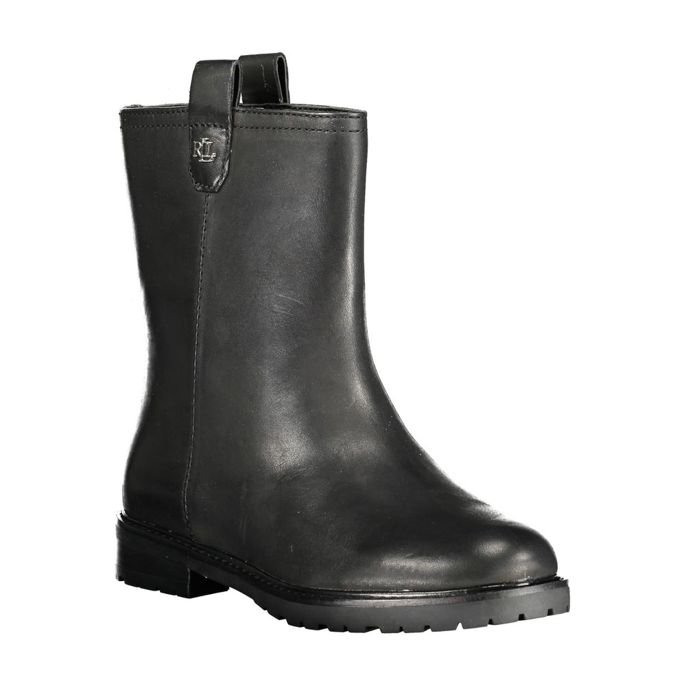 Women’s Ralph Lauren Black Leather Women Ankle Boot