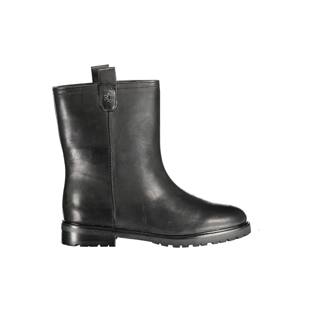 Women’s Ralph Lauren Black Leather Women Ankle Boot